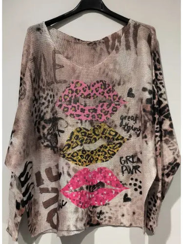 Lip Sweater-One Size Fits Most