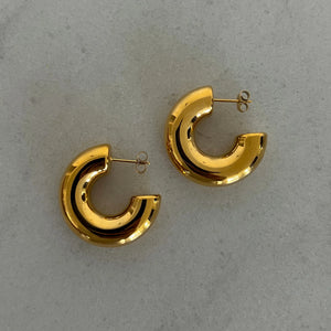 Chunky Gold Smooth Hoops