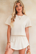 Load image into Gallery viewer, Cropped Tee and Ruffle High Waist Skort Set