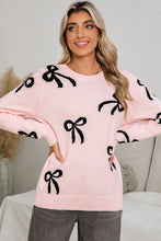 Load image into Gallery viewer, Light Pink Bow Sweater