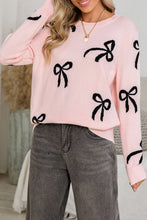 Load image into Gallery viewer, Light Pink Bow Sweater