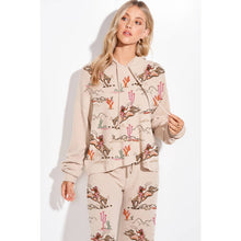 Load image into Gallery viewer, Desert Cowgirl Print Rib Hoodie Loungewear Set