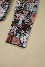 Load image into Gallery viewer, Floral Print Mesh Mock Neck Top
