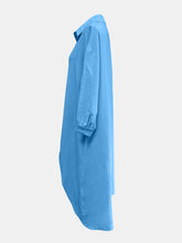 Load image into Gallery viewer, Full Size High-Low Collared Neck Long Sleeve Shirt