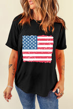 Load image into Gallery viewer, US Flag Round Neck Short Sleeve T-Shirt