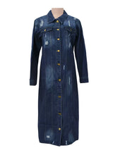 Load image into Gallery viewer, Trench Denim Coat Shirt Dress