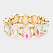 Load image into Gallery viewer, Teardrop Glass Stone Cluster Stretch Bracelet