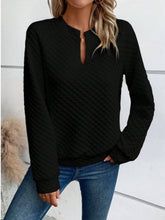 Load image into Gallery viewer, Notched Long Sleeve Sweatshirt