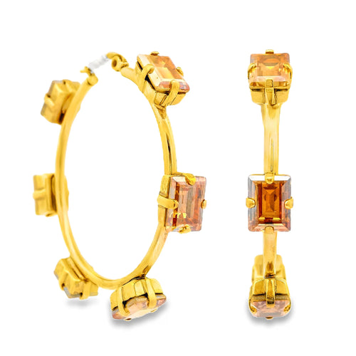 Tova Talia Hoops in Caramel