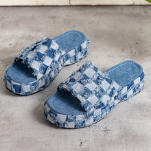 Load image into Gallery viewer, Plaid PU Leather Platform Sandals