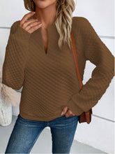 Load image into Gallery viewer, Notched Long Sleeve Sweatshirt