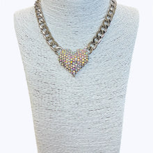 Load image into Gallery viewer, Crystal Heart Statement Necklace
