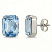 Load image into Gallery viewer, Sorrelli Brynn Oversized Blue Emerald-Cut Stud Earrings