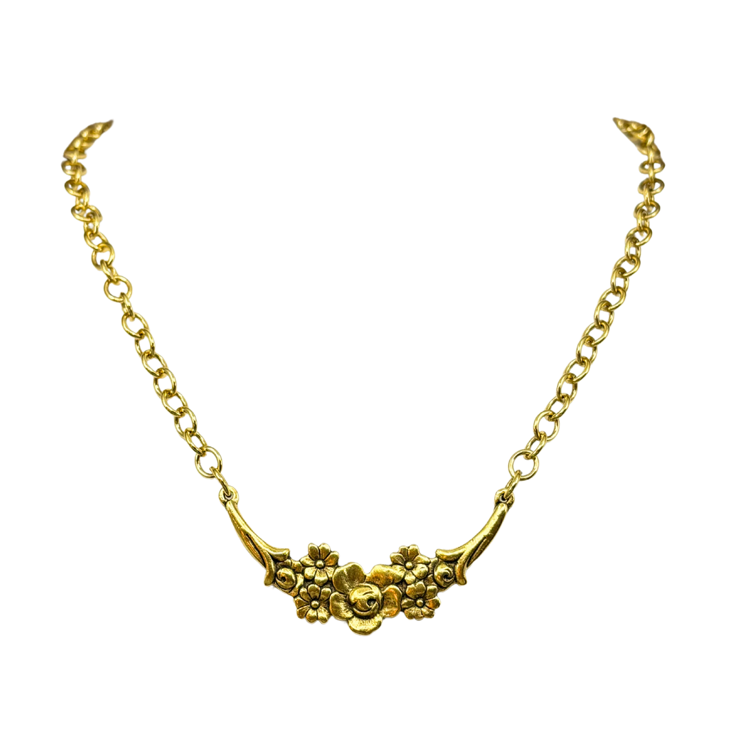 Floral Crescent Necklace