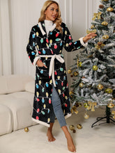 Load image into Gallery viewer, Tie Waist Hooded Robe