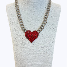 Load image into Gallery viewer, Crystal Heart Statement Necklace