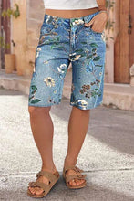 Load image into Gallery viewer, Bermuda Jean Shorts-Floral Print