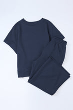 Load image into Gallery viewer, Textured Loose Fit T Shirt and Drawstring Pants Set