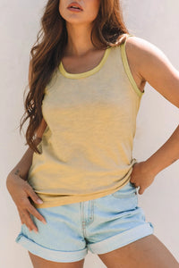 Metallic Edge Scoop Neck Tank Top
