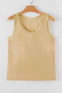Metallic Edge Scoop Neck Tank Top
