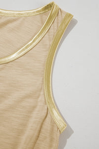 Metallic Edge Scoop Neck Tank Top