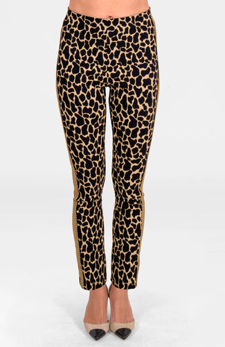 Gripeless Pant Animal Instinct Giraffe Khaki