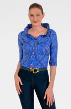 Load image into Gallery viewer, Gretchen Scott 3/4 Sleeve Ruffneck Top Passion Paisley
