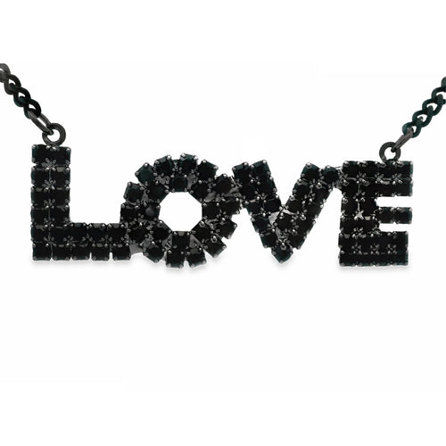 Tova La La Love Necklace in Gunmetal Jet