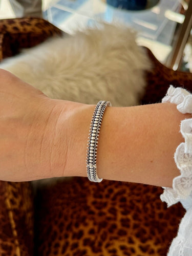 Stretchy Bracelet- Silver/Black