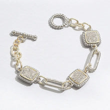Load image into Gallery viewer, Square Charms Toggle Bracelet