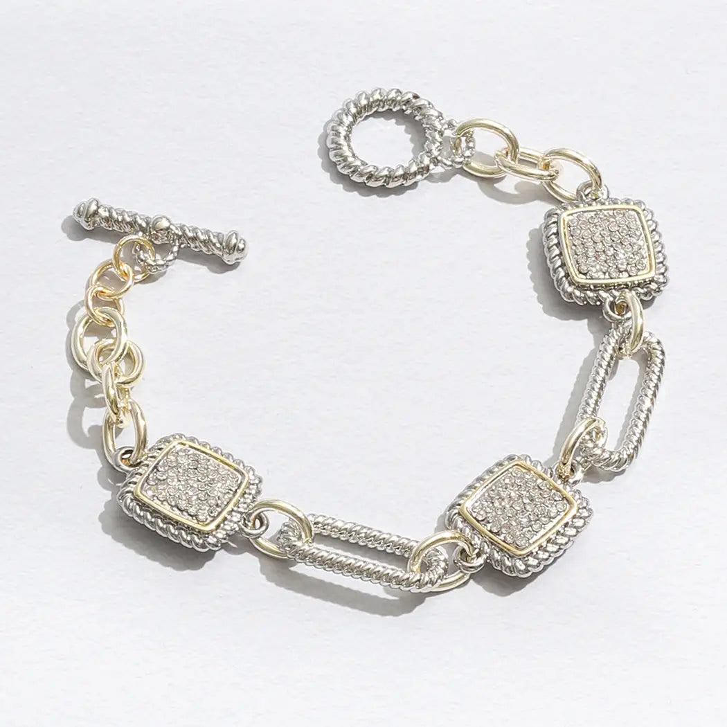 Square Charms Toggle Bracelet