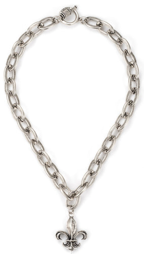 French Kande Lourdes Chain with fk Fleur Pendant