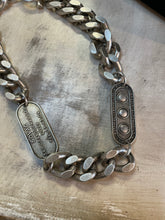 Load image into Gallery viewer, FRENCH KANDE SILVER BEVEL CHAIN WITH TWIN LILLE MEDALLIONS
