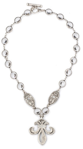 FRENCH KANDE SWAROVSKI WITH CUVEE PENDANTS AND SWAROVSKI GRAND FLEUR MEDALLION