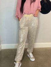 Load image into Gallery viewer, Champagne Sequins Joggers