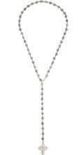 Load image into Gallery viewer, French Kande Faceted Labradorite Lariat with Silver Wire and Traverser Silver