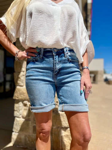 Long Denim Shorts