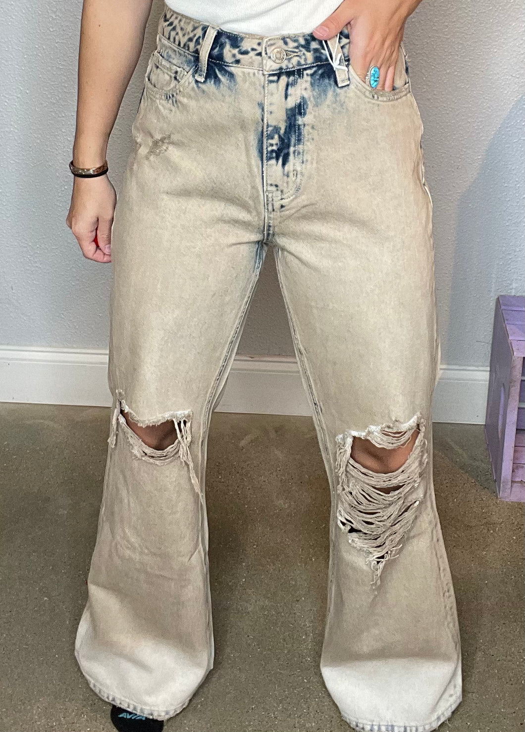 90's Dirty Wash Vintage Flares